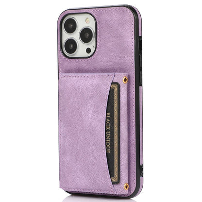 For iPhone 14 Pro Max 6.7 inch Tri-fold Wallet Kickstand Phone Back Cover PU Leather + TPU Anti-scratch Case