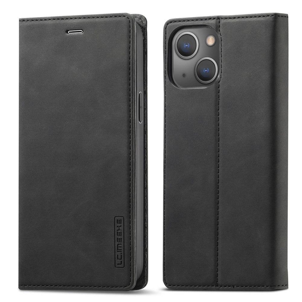 LC.IMEEKE For iPhone 14 Plus PU Leather Wallet Folio Flip Case Magnetic Auto-absorbed Stand Cover