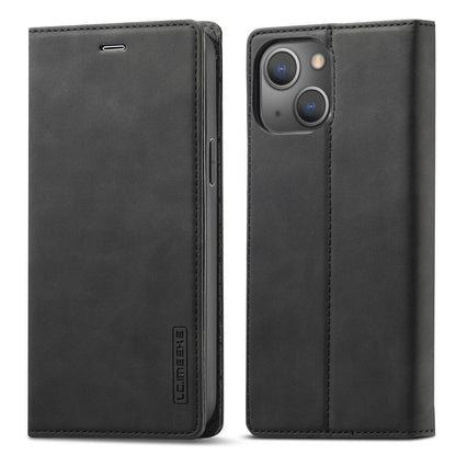LC.IMEEKE For iPhone 14 Plus PU Leather Wallet Folio Flip Case Magnetic Auto-absorbed Stand Cover