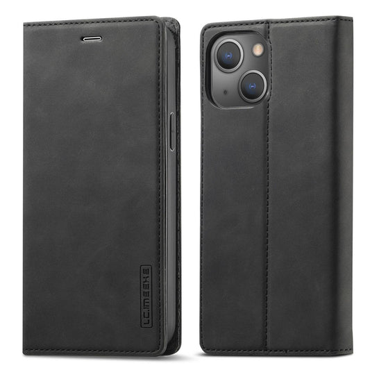 LC.IMEEKE For iPhone 14 Plus PU Leather Wallet Folio Flip Case Magnetic Auto-absorbed Stand Cover