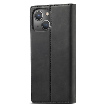 LC.IMEEKE For iPhone 14 Plus PU Leather Wallet Folio Flip Case Magnetic Auto-absorbed Stand Cover