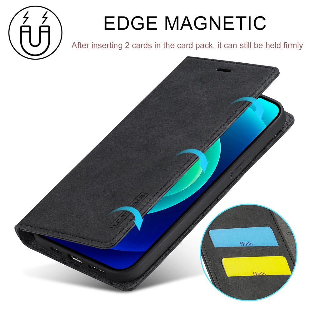 LC.IMEEKE For iPhone 14 Plus PU Leather Wallet Folio Flip Case Magnetic Auto-absorbed Stand Cover