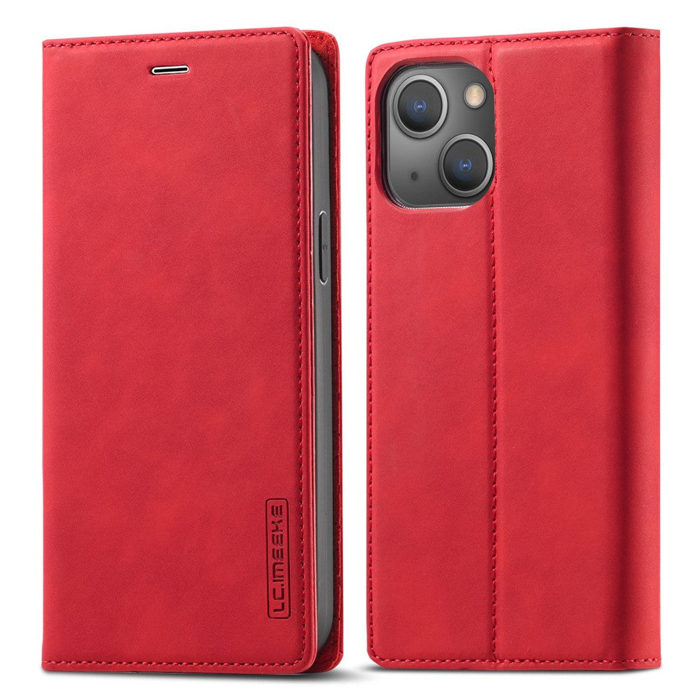 LC.IMEEKE For iPhone 14 Plus PU Leather Wallet Folio Flip Case Magnetic Auto-absorbed Stand Cover