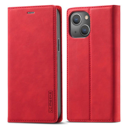LC.IMEEKE For iPhone 14 Plus PU Leather Wallet Folio Flip Case Magnetic Auto-absorbed Stand Cover