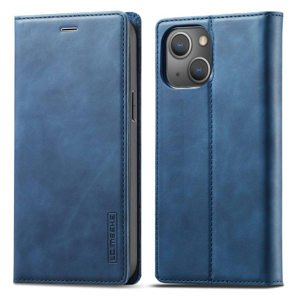 LC.IMEEKE For iPhone 14 Plus PU Leather Wallet Folio Flip Case Magnetic Auto-absorbed Stand Cover
