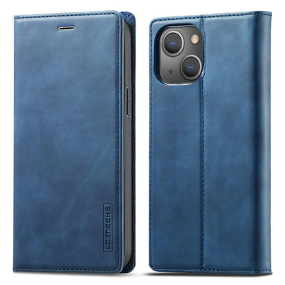 LC.IMEEKE For iPhone 14 Plus PU Leather Wallet Folio Flip Case Magnetic Auto-absorbed Stand Cover