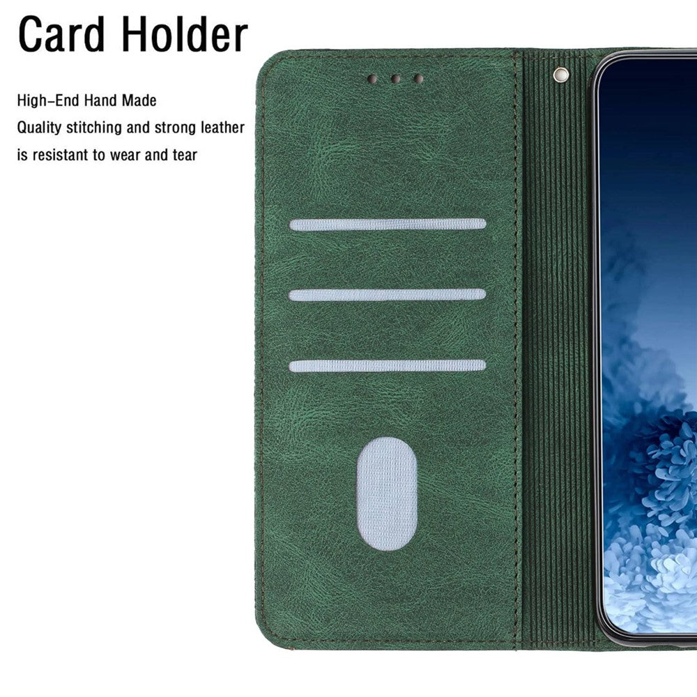 For iPhone 14 Pro Max 6.7 inch Imprinted Mandala Flower PU Leather Phone Case Wallet Stand Magnetic Protective Cover with Wrist Strap