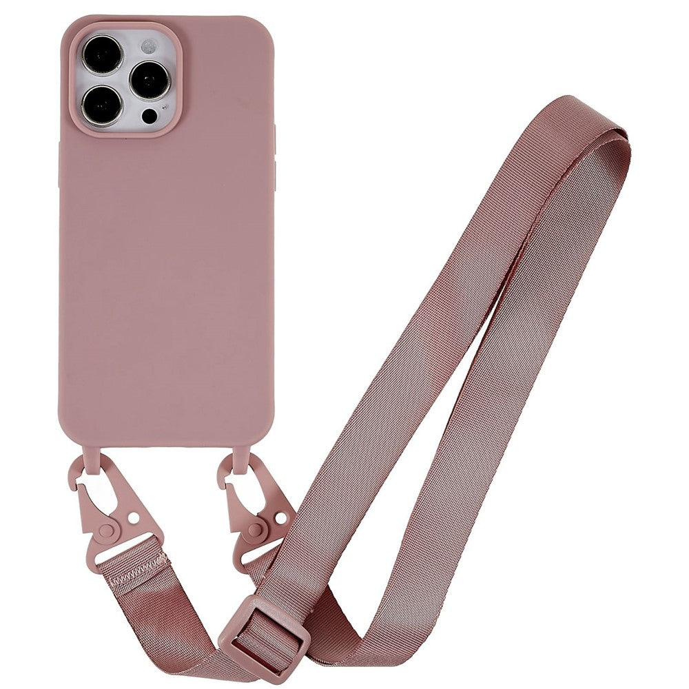 For iPhone 14 Pro Max 6.7 inch Anti-drop Soft TPU Matte Surface Phone Cover Protective Shell with Wide Lanyard