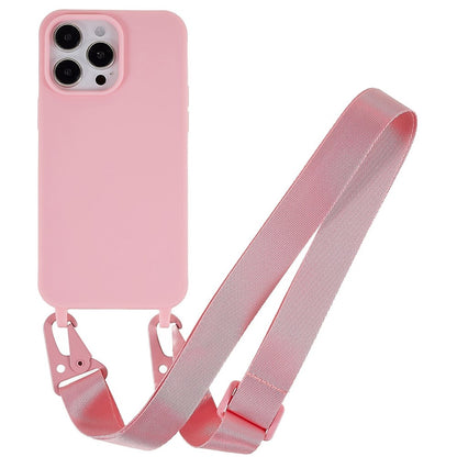 For iPhone 14 Pro Max 6.7 inch Anti-drop Soft TPU Matte Surface Phone Cover Protective Shell with Wide Lanyard