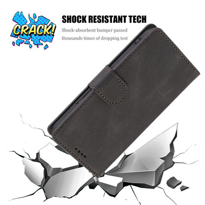 For iPhone 14 Pro Max 6.7 inch PU Leather Wallet Function Phone Shockproof Case Anti-drop Stand Cover with Strap