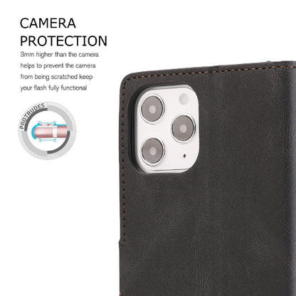 For iPhone 14 Pro Max 6.7 inch PU Leather Wallet Function Phone Shockproof Case Anti-drop Stand Cover with Strap