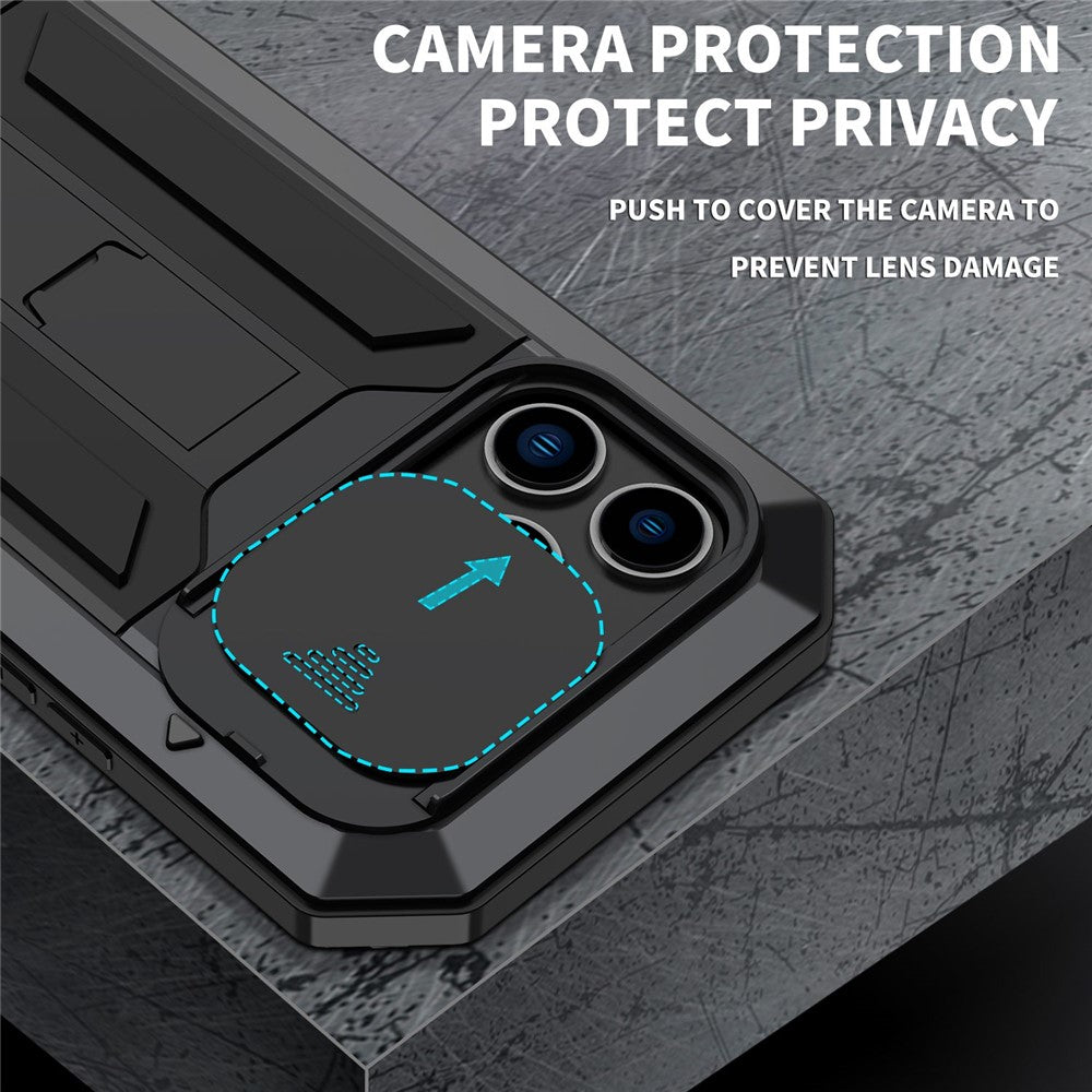 For iPhone 14 Pro Max 6.7 inch 2nd Generation Anti-scratch Phone Case Kickstand Sliding Camera Cover Phone Cover with Tempered Glass Screen Protector