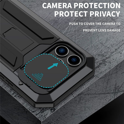 For iPhone 14 Pro Max 6.7 inch 2nd Generation Anti-scratch Phone Case Kickstand Sliding Camera Cover Phone Cover with Tempered Glass Screen Protector