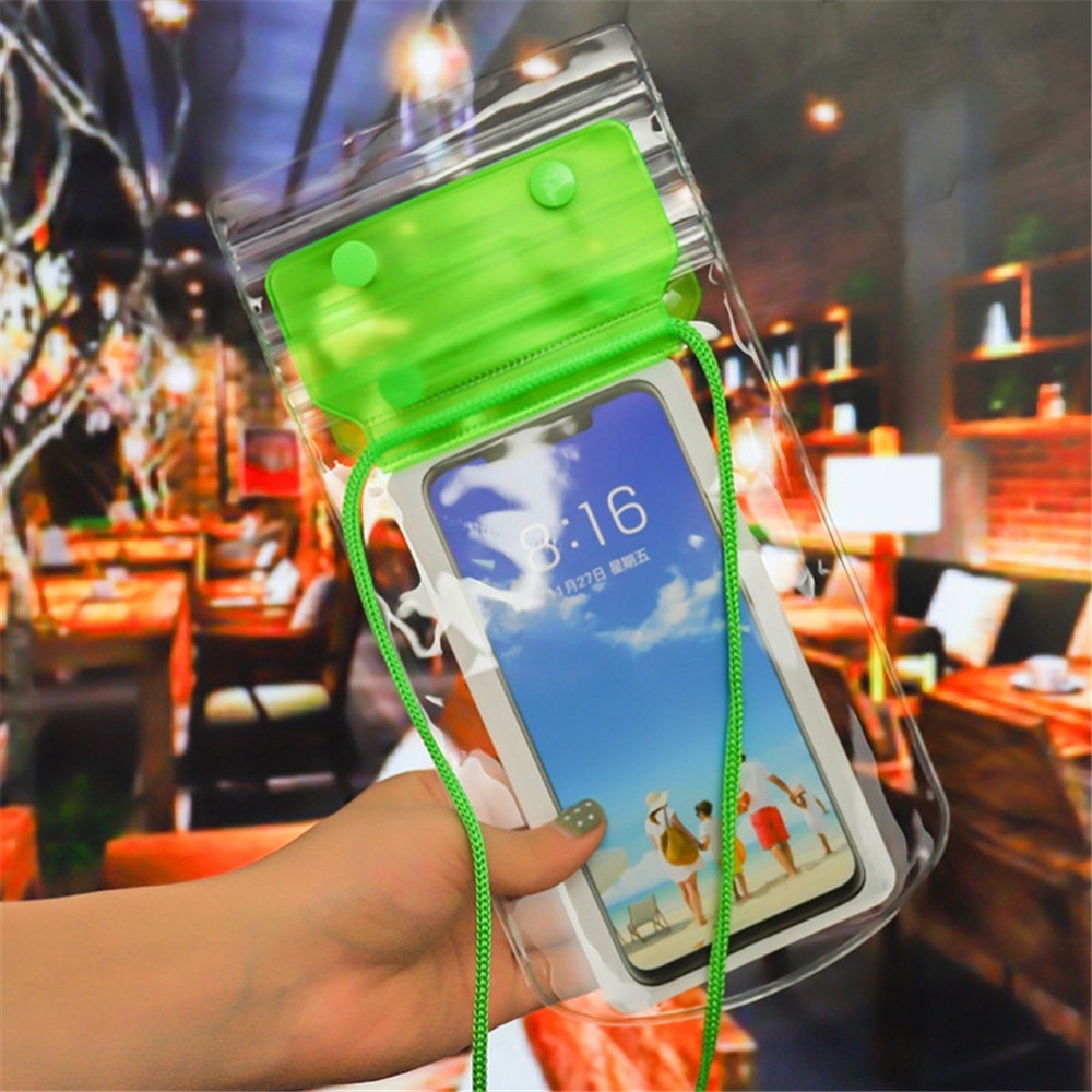 3-Layer Thicken Waterproof Bag for Under 7-inches Mobile Phone Beach Pool Dry Bag with Adjustable Lanyard