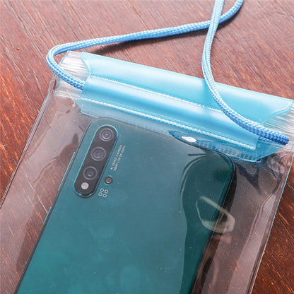 3-Layer Thicken Waterproof Bag for Under 7-inches Mobile Phone Beach Pool Dry Bag with Adjustable Lanyard