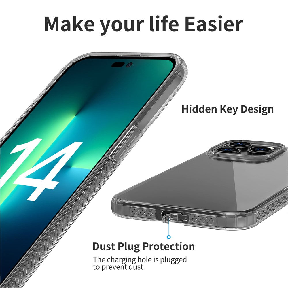 For iPhone 14 Pro Max 6.7 inch Crystal Clear Soft TPU Back Cover Drop-proof Phone Case with Airbag Protection
