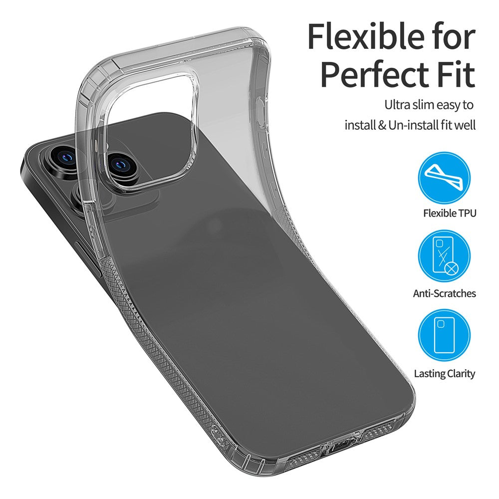 For iPhone 14 Pro Max 6.7 inch Crystal Clear Soft TPU Back Cover Drop-proof Phone Case with Airbag Protection