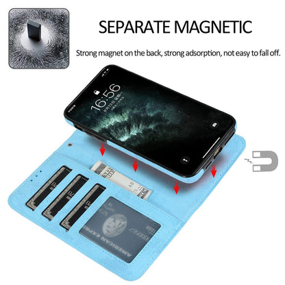 For iPhone 14 Pro Max 6.7 inch Anti-scratch Matte Retro Phone Shell Magnetic Absorption Detachable Inner TPU Case+PU Leather Cover Wallet