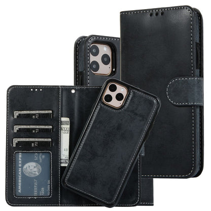 For iPhone 14 Pro Max 6.7 inch Anti-scratch Matte Retro Phone Shell Magnetic Absorption Detachable Inner TPU Case+PU Leather Cover Wallet