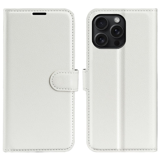 For iPhone 16 Pro Max Wallet Case Litchi Texture Phone Leather Cover