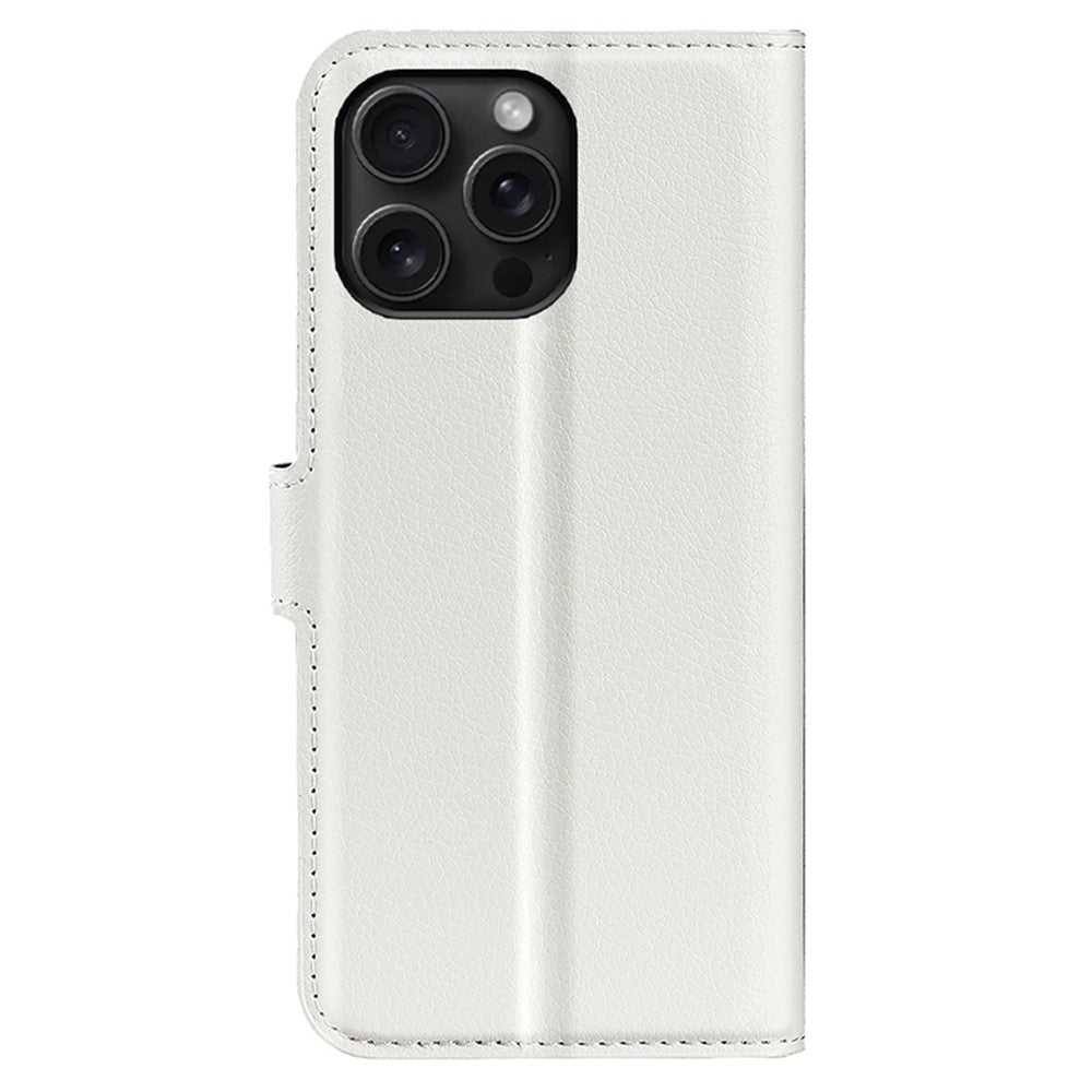 For iPhone 16 Pro Max Wallet Case Litchi Texture Phone Leather Cover