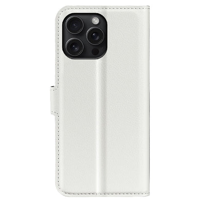 For iPhone 16 Pro Max Wallet Case Litchi Texture Phone Leather Cover