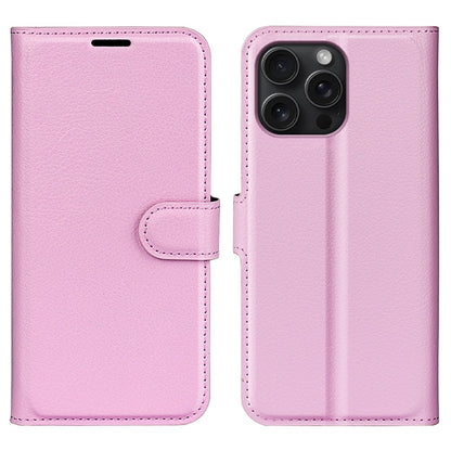 For iPhone 16 Pro Max Wallet Case Litchi Texture Phone Leather Cover