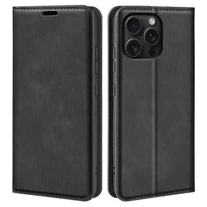 For iPhone 16 Pro Case PU Leather Wallet Folio Flip Phone Cover