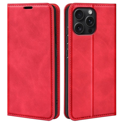 For iPhone 16 Pro Case PU Leather Wallet Folio Flip Phone Cover