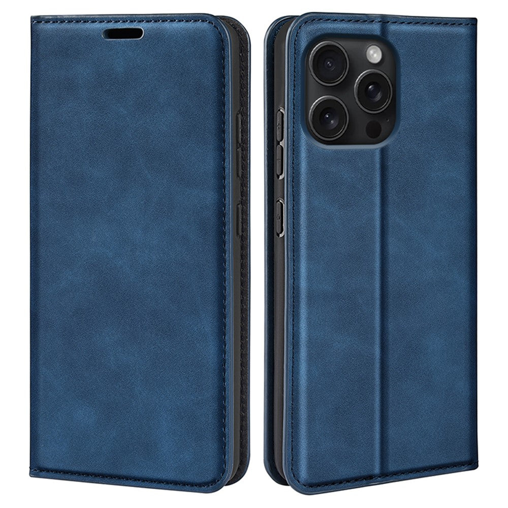 For iPhone 16 Pro Case PU Leather Wallet Folio Flip Phone Cover