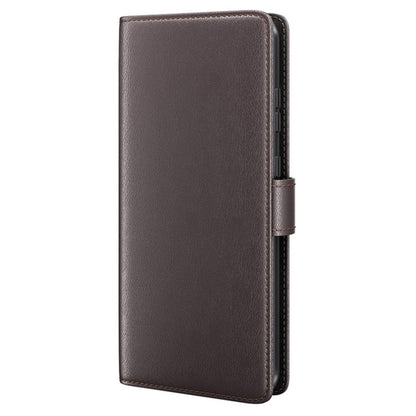 For iPhone 16 Pro Max Case Genuine Split Leather Phone Cover with Wallet Stand