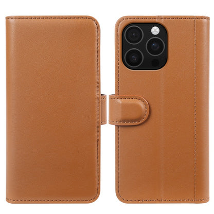 For iPhone 16 Pro Max Case Genuine Split Leather Phone Cover with Wallet Stand