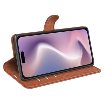 For iPhone 16 Case Wallet Leather Phone Cover Litchi Texture