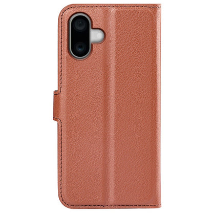 For iPhone 16 Case Wallet Leather Phone Cover Litchi Texture