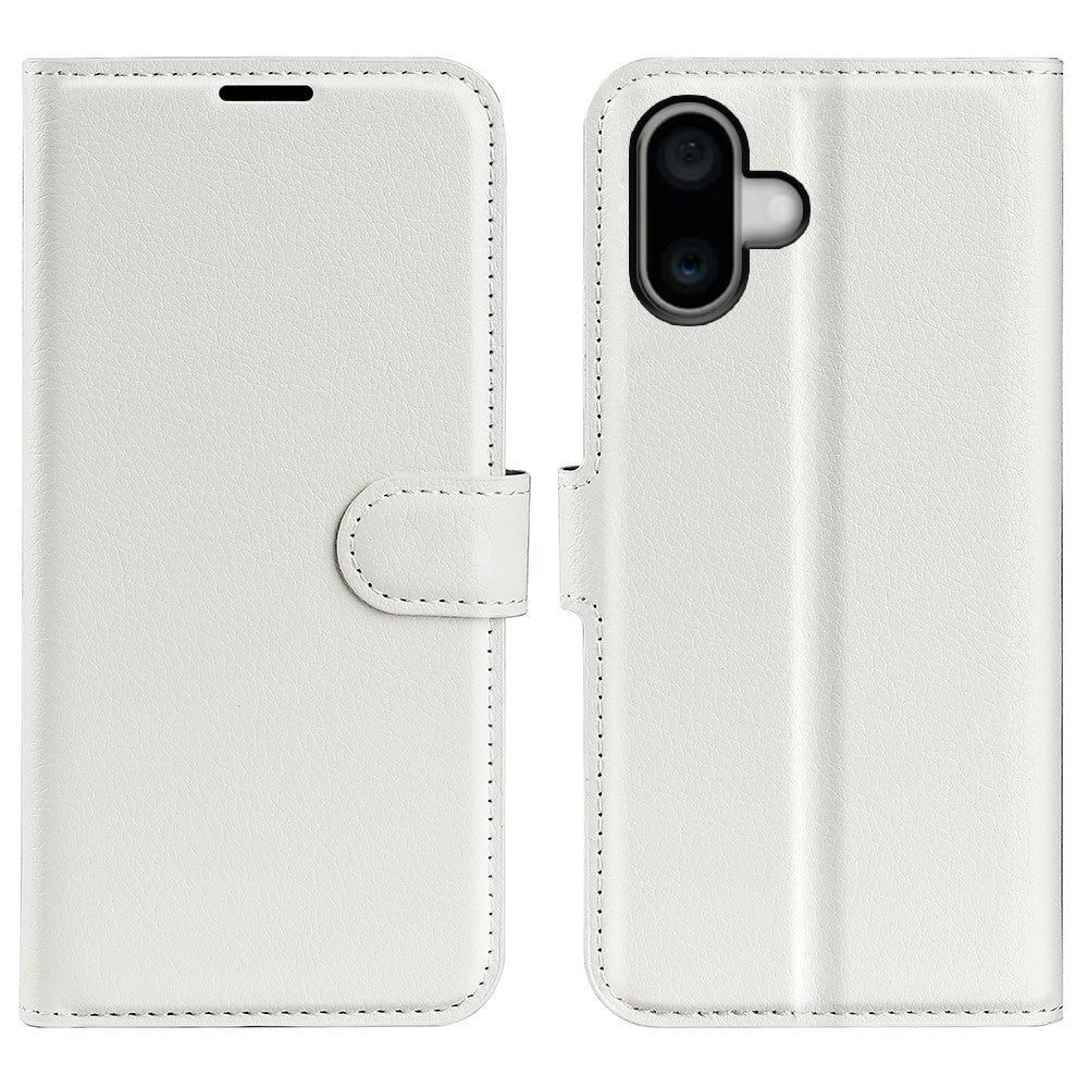 For iPhone 16 Case Wallet Leather Phone Cover Litchi Texture