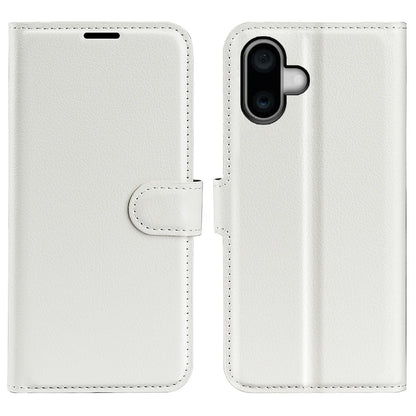 For iPhone 16 Case Wallet Leather Phone Cover Litchi Texture