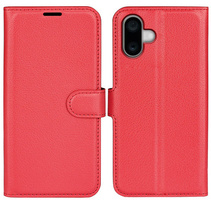 For iPhone 16 Case Wallet Leather Phone Cover Litchi Texture