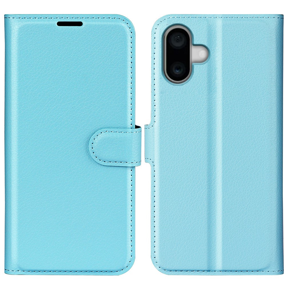 For iPhone 16 Case Wallet Leather Phone Cover Litchi Texture