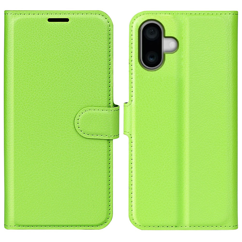 For iPhone 16 Case Wallet Leather Phone Cover Litchi Texture