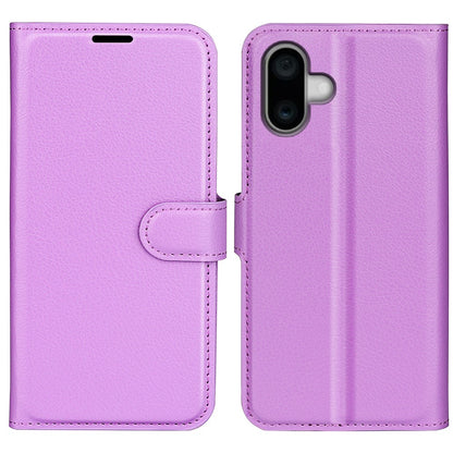 For iPhone 16 Case Wallet Leather Phone Cover Litchi Texture