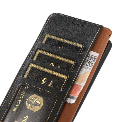 KHAZNEH For iPhone 16 Case RFID Blocking Genuine Cow Leather Phone Wallet Cover