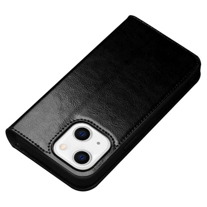QIALINO For iPhone 14 Plus Full Protection Phone Flip Wallet Case Stand Drop-proof Genuine Leather Phone Cover