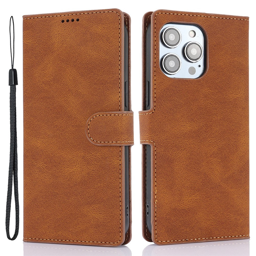 For iPhone 16 Pro Case PU Leather Card Slots Wallet Flip Phone Cover
