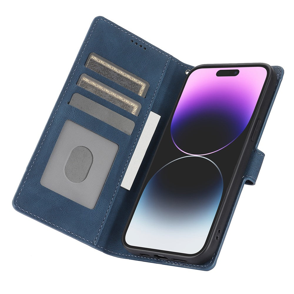 For iPhone 16 Pro Max Case Wallet PU Leather Stand Phone Cover with Wrist Strap