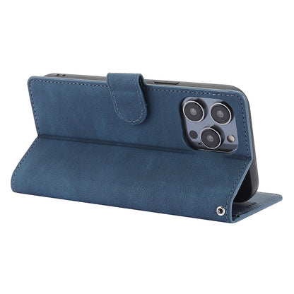For iPhone 16 Pro Max Case Wallet PU Leather Stand Phone Cover with Wrist Strap