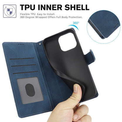 For iPhone 16 Pro Max Case Wallet PU Leather Stand Phone Cover with Wrist Strap