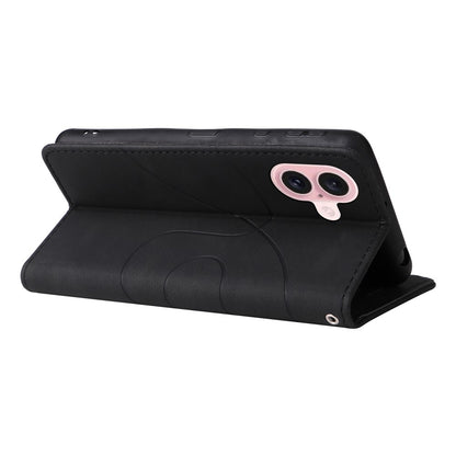 For iPhone 16 Leather Case Wallet Stand Color Splicing Phone Cover