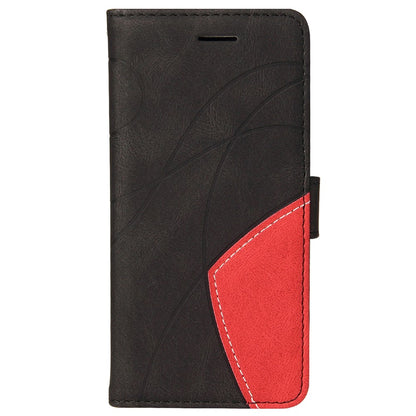 For iPhone 16 Leather Case Wallet Stand Color Splicing Phone Cover