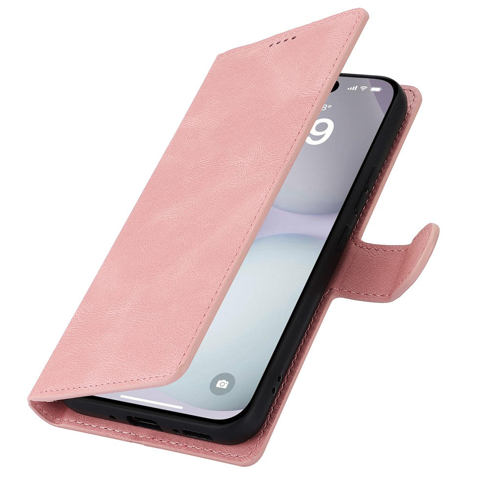 For iPhone 16 Case PU Leather Phone Cover Card Holder Magnetic Clasp Protective