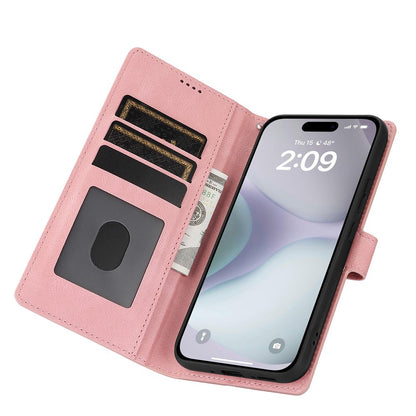 For iPhone 16 Case PU Leather Phone Cover Card Holder Magnetic Clasp Protective